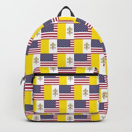 Mix of flag:Vatican and USA Backpack | Papacy, Pontifical, Graphicdesign, Vaticano, Religion, Roma, Unitedstates, Us, Newyork, Christianity 