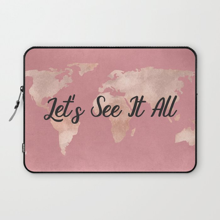 Lets See It All - Rosegold World Map Laptop Sleeve