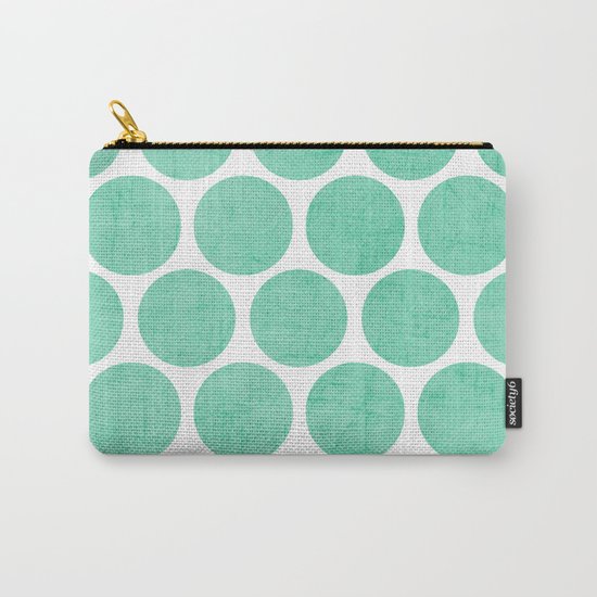mint polka dots Carry-All Pouch