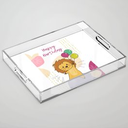 Lion Wishes Happy Birthday To You Lions Acrylic Tray