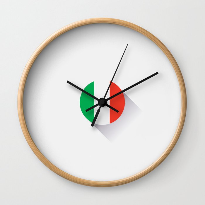 Minimal Italy Flag Wall Clock