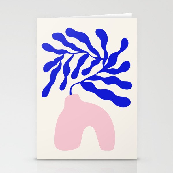 Blue Matisse Ferns II Stationery Cards