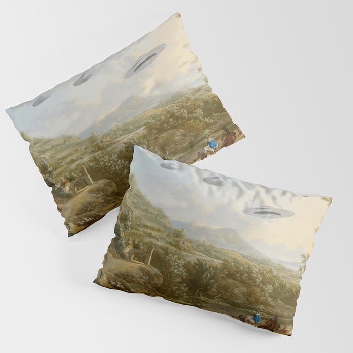 They were here all along / UFO in countryside Pillow Sham