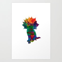 Rainbow cat Art Print