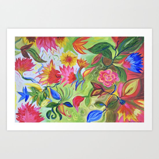 Pastel Flower Swirls Art Print