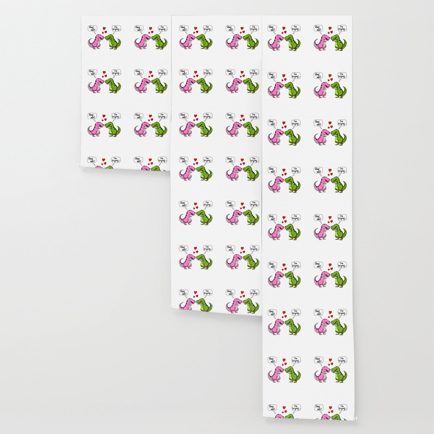 T Rex Dinosaur Hug Me Cute Couple Joke Wallpaper By Teecave Society6