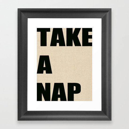 Take A Nap Framed Art Print
