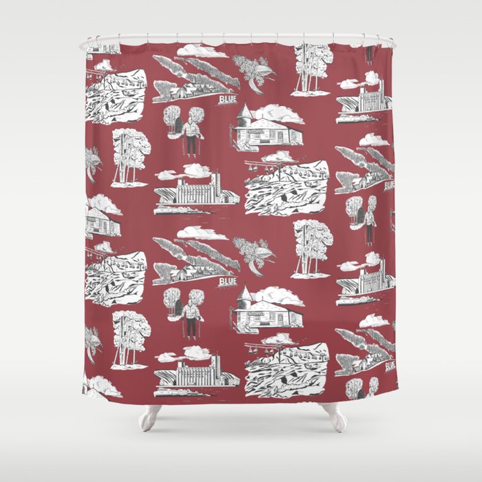 Georgian Bay Toille de Jouy - Passion Red Shower Curtain