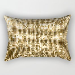 Golden Metallic Glitter Sequins Rectangular Pillow