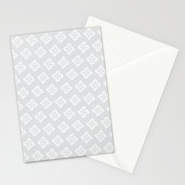 White & Light Grey Simple Pattern Stationery Cards