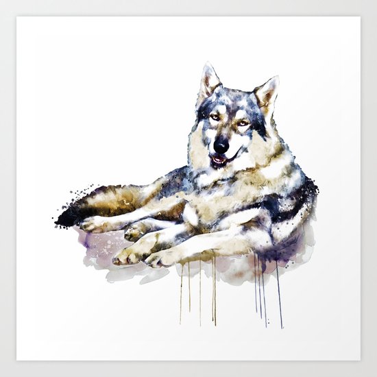 Smiling Wolf Art Print