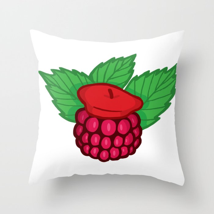 Raspberry Beret Throw Pillow