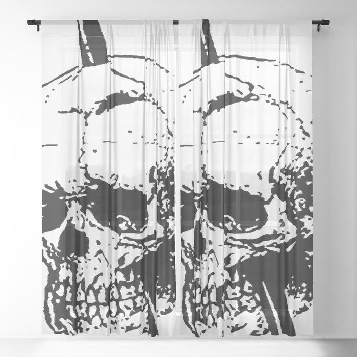 Skull of Phineas Gage With Tamping Iron Sheer Curtain by taiche Society6