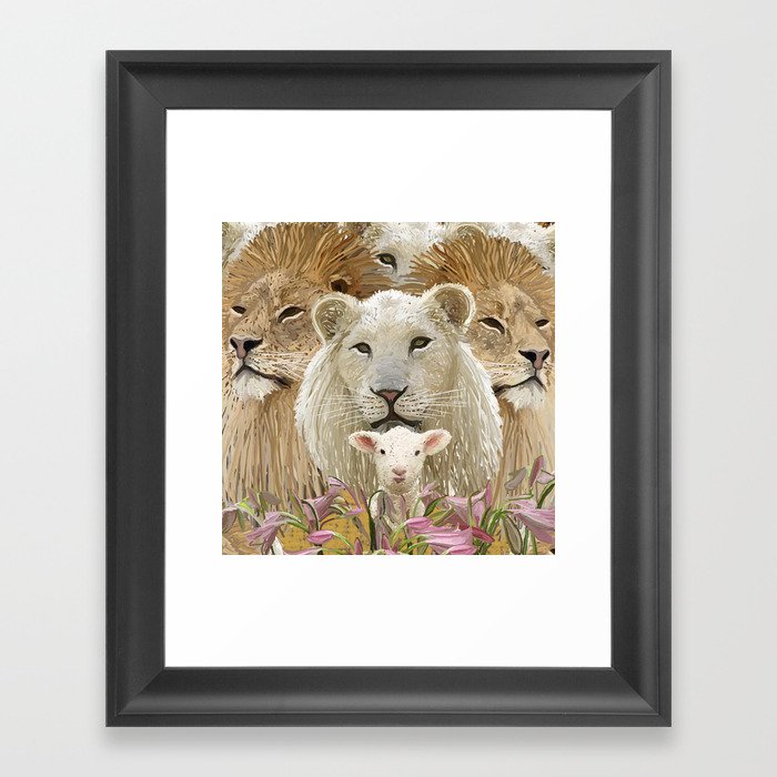 Lions led by a lamb Framed Art Print