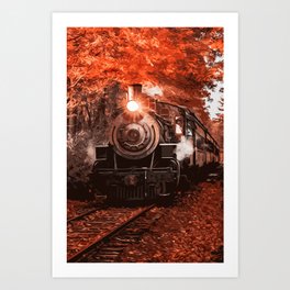 Old Steam locomotive Art Print