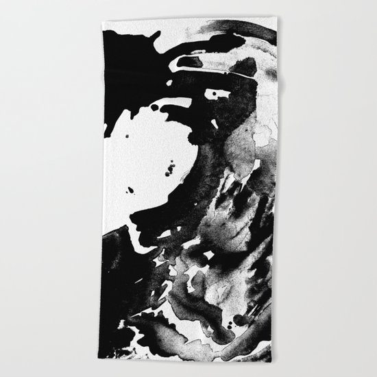 Drilling for that black gold in our oceans, black wave Beach Towel