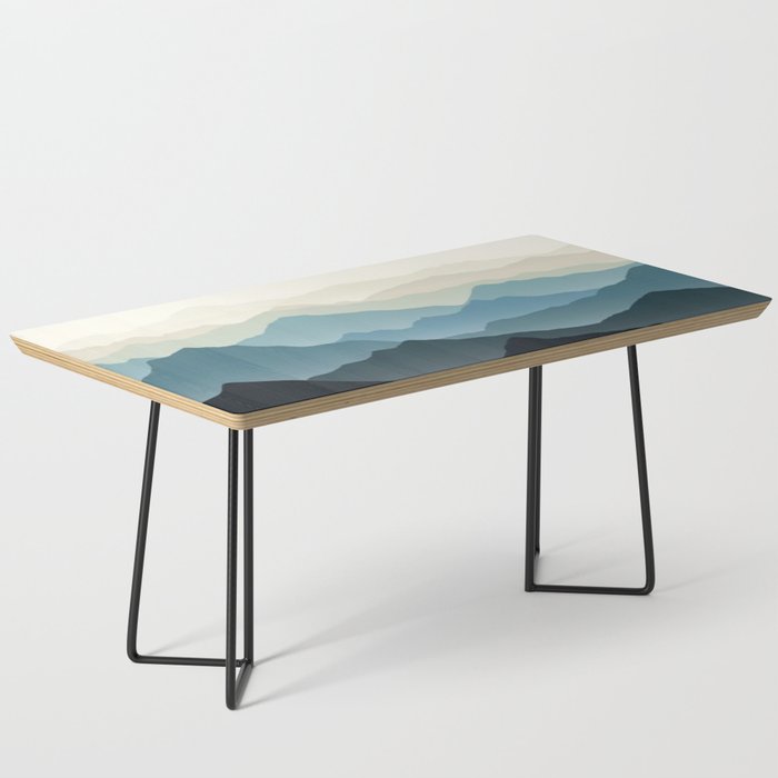 Teal Blue Mountaintops Coffee Table