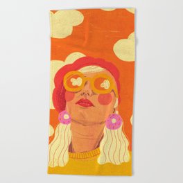 Orange sky Beach Towel