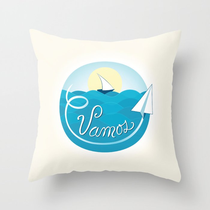 Vamos (Let's go) - Beach Throw Pillow
