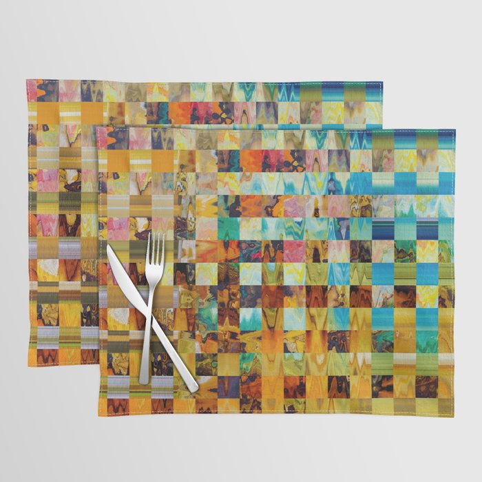 Modern Multicolored Plaid Pattern Placemat