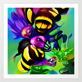 Abstract AI Generative art - Pollinate 2 Art Print