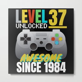 Level 37 Unlocked Awesome Since 1984 Metal Print