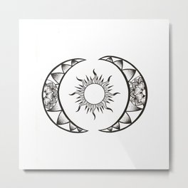 Sun and Moon Metal Print