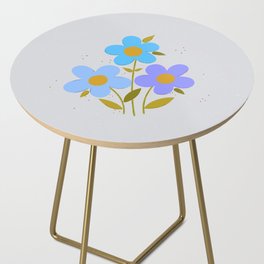 La Vie Est Une Fleur Poster in Blue Side Table