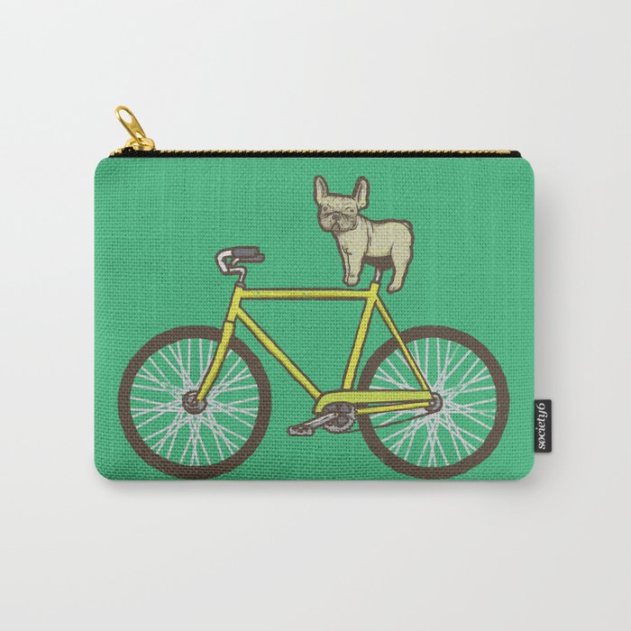 Frenchie on a Fixie Carry-All Pouch
