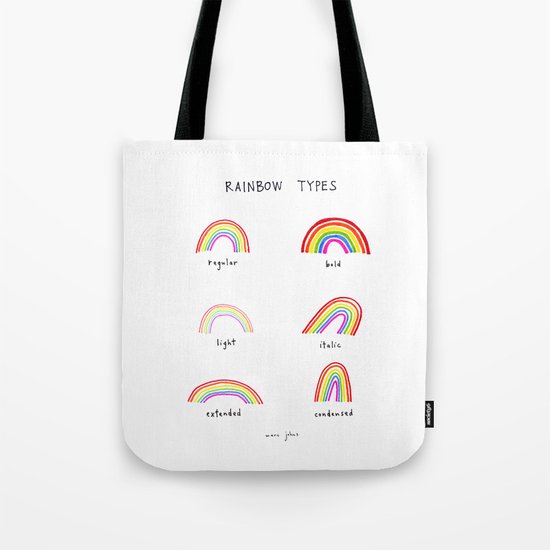 rainbow types Tote Bag