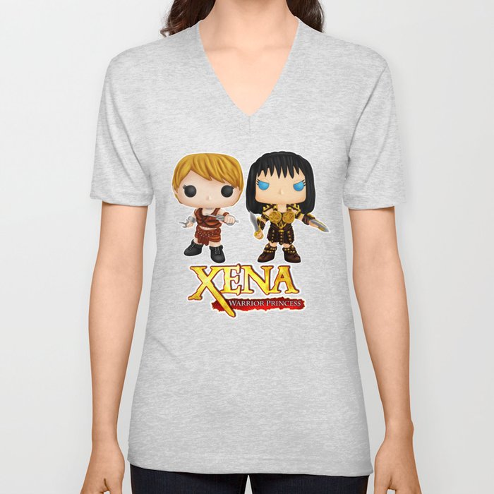 Xena and Gabrielle V Neck T Shirt