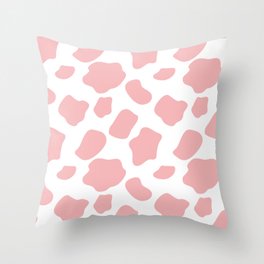 Multicolor 16x16 Cute Cow Print Cute Pink Cow Print Heart Kawaii Aesthetic Animal Throw Pillow