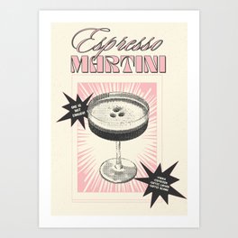 Espresso Martini Retro Print Art Print