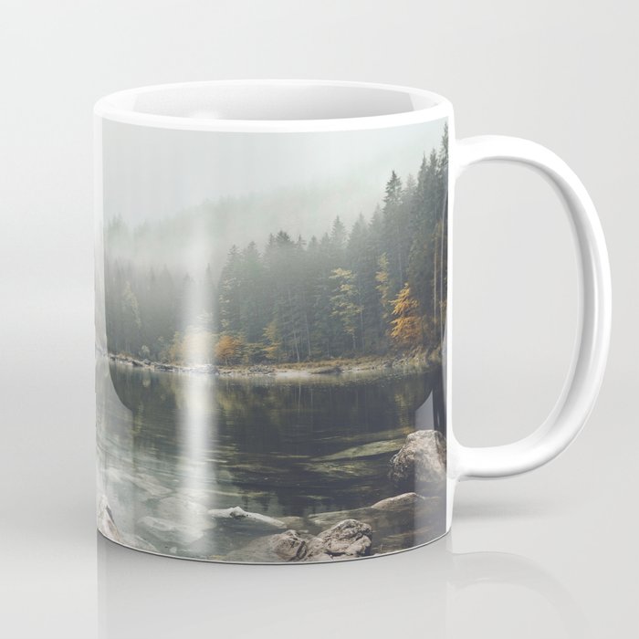 Serene Lake in the foggy Landscape  Coffee Mug