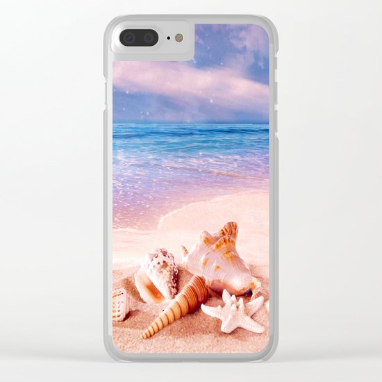 Seashells on the beach Clear iPhone Case