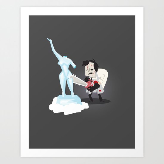 Texas Chainsaw Ice Sculpting Art Print