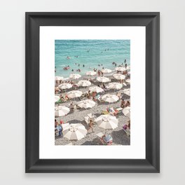 Amalfi Coast Beach Umbrella Photo | Italian Summer In Pastel Colors Art Print | Italy, Europe Travel Photography Framed Art Print