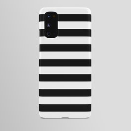 Midnight Black and White Stripes Android Case