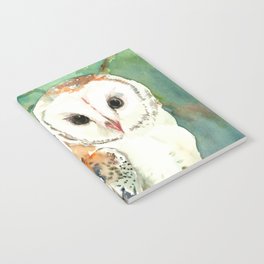 Barn Owl, woodland design owl Notebook