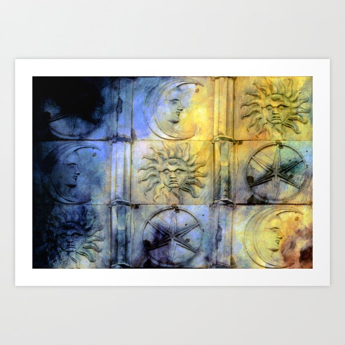 Celestial Sun Moon And Star Ii Art Print By Uteb Society6