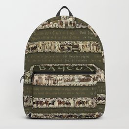 Bayeux Tapestry on Army Green - Full scenes & description Backpack