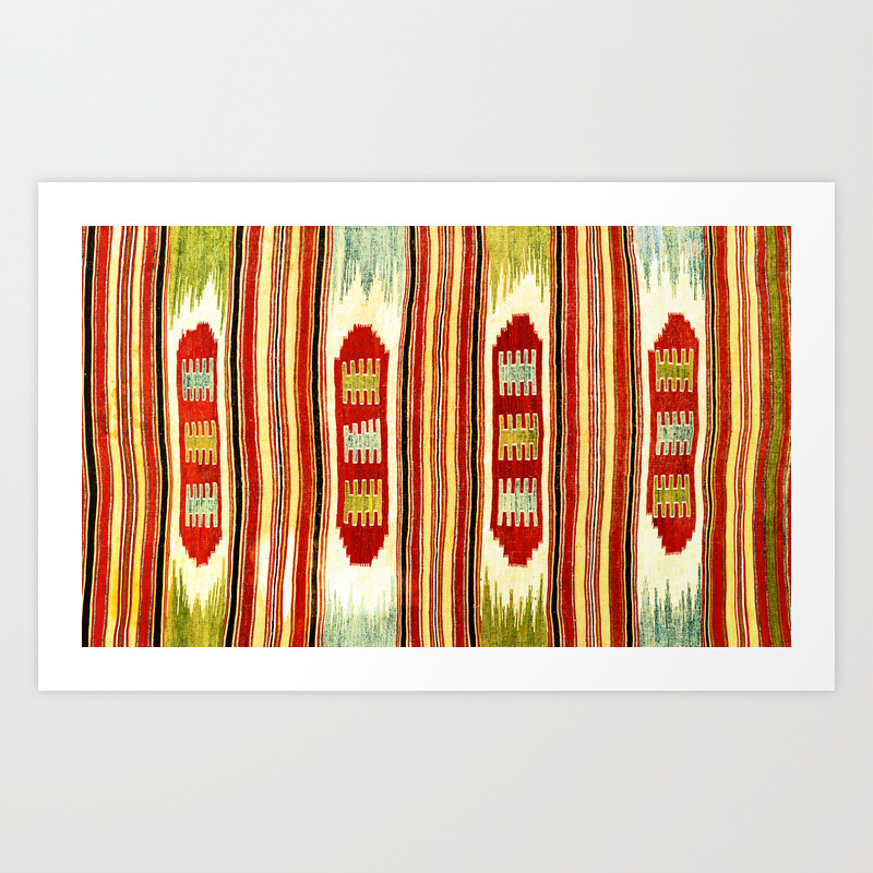 Keles Antique Bursa Turkish Kilim Print Art Print By Vickybragomitchell Society6