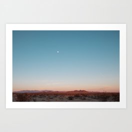 Desert Sky with Harvest Moon Art Print