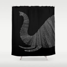 Elephant (On Black) Shower Curtain