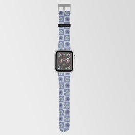 Simple modern floral checkered purple and blue daisy pattern Apple Watch Band