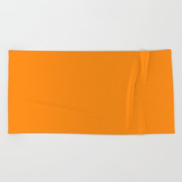 Medium Orange Solid Color Pairs Pantone Autumn Glory 15-1263 TCX - Shades of Orange Hues Beach Towel