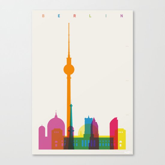 Shapes of Berlin accurate to scale Canvas Print