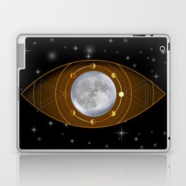 Third eye moon phases esoteric spiritual symbol gold Laptop Skin