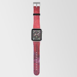 Starry Night Over the Rhone landscape painting by Vincent van Gogh in alternate crimson red with purple stars Apple Watch Band