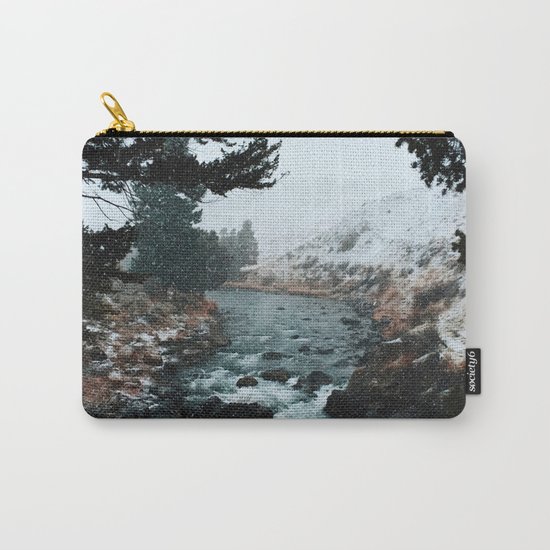 Rustic Creek in snow Carry-All Pouch